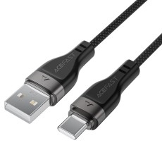 Data Cable Acefast C11-04 Metallic USB-A  to USB-C 3A Magnetic Braid Black 1.2m