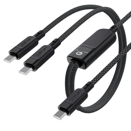 Data Cable Acefast C5-11 Metallic USB-C to 2xUSB-C 100W 20V/5A Braided Black 1.2m