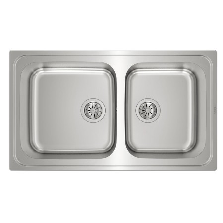 Stainless Steel Sink TEKA Double Bowl for Built-in Installation 86x50cm CLASSIC 2B 86 TOTAL