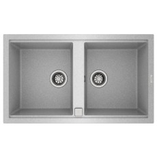 Liquid Granite Sink TEKA Double Bowl  for Built-in Installation 86x51cm NOVA 90 MAESTRO Stone Grey