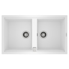 Liquid Granite Sink TEKA Double Bowl  for Built-in Installation 86x51cm NOVA 90 MAESTRO White