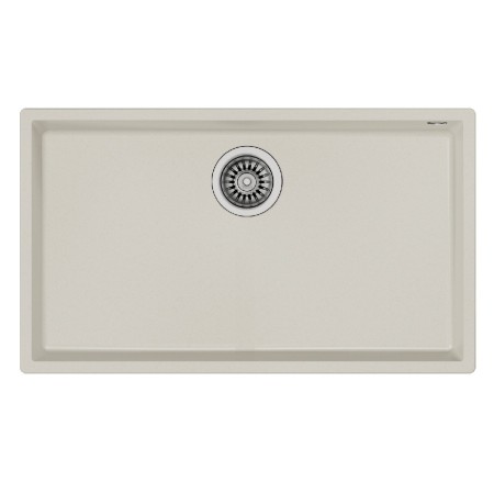 Liquid Granite Sink TEKA Single Bowl Undermount Installation 76x44cm SQUARE 72  MAESTRO Bright Cream