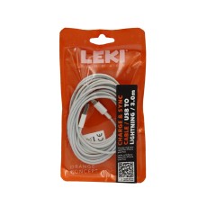 Data and Charging Cable Leki Orange Concept USB to Lightning 3m White