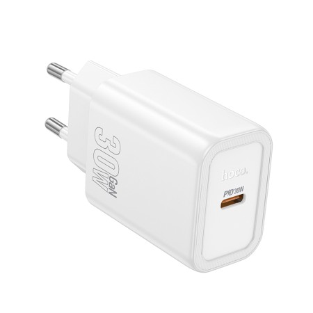 Travel Charger Hoco N62 Gentle Single Port USB-C Quick Charge 30W 5V 3.0A White