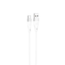 Data Cable Hoco DU45 Sturdy USB-A  to USB-C 3.0A for Fast Charging and Data Transfer White 1m