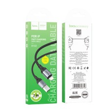 Data Cable Hoco X102 Fresh USB-A  to Lightning 2.4A Braided 1m Black
