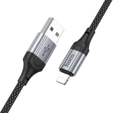 Data Cable Hoco X102 Fresh USB-A  to Lightning 2.4A Braided 1m Black