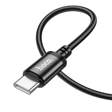 Data Cable Hoco X89 Wind USB-C  to USB-C 60W Braided 1m Black