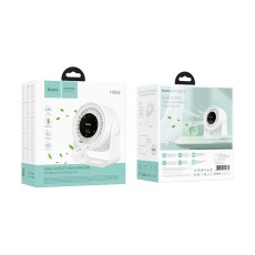 Hoco HX66 Desktop Fan 3000mAh 5 Airflow Speeds with LED Display White