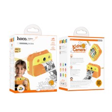 Hoco DV204 Kids Dual HD Camera 2.4" Screen 1200mAh able to Print Photos Yellow-Orange
