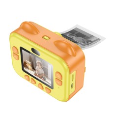Hoco DV204 Kids Dual HD Camera 2.4" Screen 1200mAh able to Print Photos Yellow-Orange
