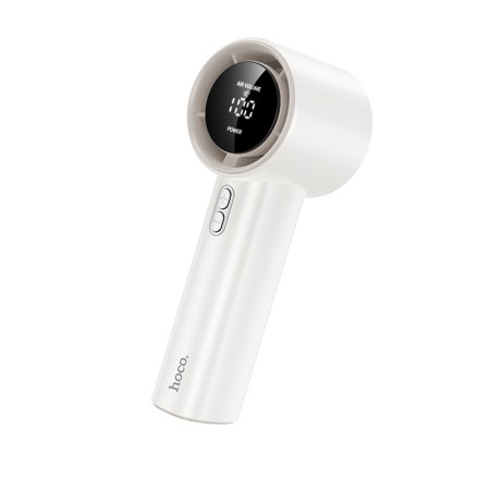 Hoco HX64 Hurricane Portable Handheld Fan Ultra Quiet 3600mAh 5 Airflow Speeds with Digital Display White