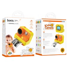 Hoco DV200 Kids Dual HD Camera 2.0" Screen 800mAh able to Print Photos Yellow-Orange