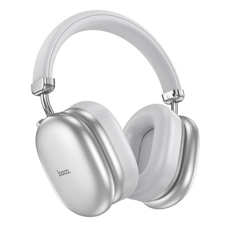 Wireless Stereo Headphone Hoco W35 Max V5.4 800mAh with Micro SD and AUX ports ANC Sliver