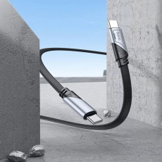 Data Cable Hoco U119 USB-C to USB-C 60W 3A Fast Charging Armor Style Braided Black 1.2m