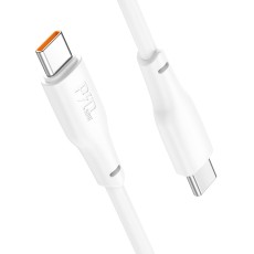 Data Cable Hoco X93 Force USB-C to USB-C PD60W 3A Fast Charging White 1m