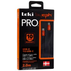 Data and Charging Cable Leki Pro Reinforced Cable and Ports 100W USB-C  to USB-C 2m Black