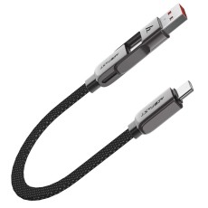 Data Cable Acefast C13-05 USB-C / USB-A  to USB-C PD60W 3A Fast Charge USB2.0 Braided Black 0.2m