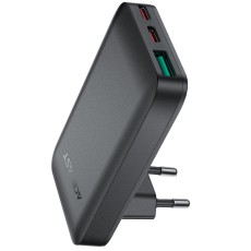 Travel Charger Acefast A100 Angled Ultra Thin Fast Charging 2xUSB-C 1xUSB-A PD65W QC3.0 GaN Black