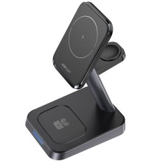 Acefast E3 3-in-1 15W Wireless Charging Desktop Stand for Charging 3 Devices with LED Lighting Black