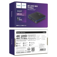 Hoco DQ07 Primo TV Box 4K UHD 60Fps with WiFi RJ45 4GB RAM + 64GB ROM v5.0 Android9