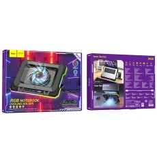 Laptop Cooler Hoco DH20 RGB Black with 2200Rpm Fan and Phone Stand for Laptop up to 19"