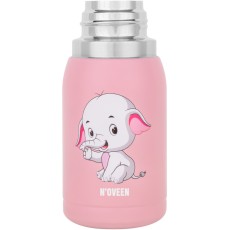 Stainless Steel & Plastic Thermos Cup N'oveen TB566 300ml Double Walls with Strap and Interchangeable Caps Pink