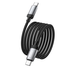 Cable Hoco X117 Star USB-C to USB-C 60W with LED Indicator and Alluminum Alloy Tips Braided Black 1m