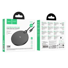 Charger Hoco CW62 Peak PD15W Ultra-thin with LED Digital Real-Time Display 1.2m Black