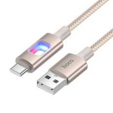 Cable Hoco U144 USB-A  to Lightning Fast Charging 2.4A with Lighting Braided Gold 1.2m
