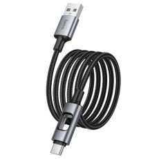 Cable Hoco U144 USB-A  to Lightning Fast Charging 2.4A with Lighting Braided Black 1.2m