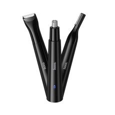 Rechargeable Nose Facial and Body Trimmer Hoco HP37 320mAh with 3 Interchangeable Heads Black