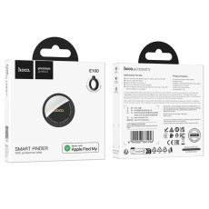 Hoco Tag E100 Anti-Lost Device Only for iOS Works With Apple Find My Network with Protective Case with Strap Hole Black
