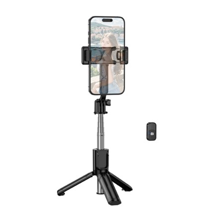 Selfie Stick Borofone BY14 Graceful Mini for Devices 4.5"-7.0" with Remote Control 120mAh Bluetooth v5.2 Black