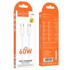 Cable Hoco X115 Surpass USB-C  to USB-C PD60W 3.0A White 1m