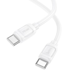 Cable Hoco X115 Surpass USB-C  to USB-C PD60W 3.0A White 1m