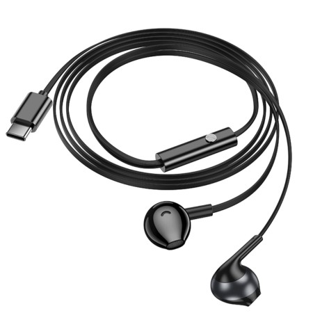 Hands Free Hoco M115 Sagacious USB-C Universal Earphones Hi-Fi Stereo with Microphone Black 1.2m