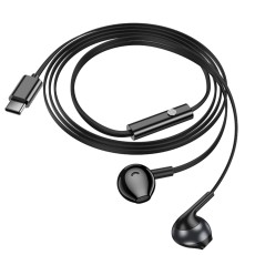 Hands Free Hoco M115 Sagacious USB-C Universal Earphones Hi-Fi Stereo with Microphone Black 1.2m