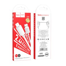 Cable Hoco X88 Gratified USB-A  to Lightning 2.4A White 2m
