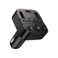 Bluetooth FM Transmitter Hoco E87 Delta 35W with 2xUSB-A and 1xUSB-C PD20W BT v5.4 Supports USB Music Playback and Calls