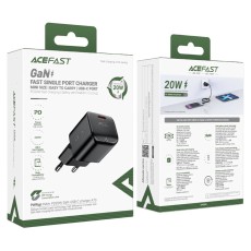 Travel Charger Acefast A73 Mini Fast Charging 1xUSB-C PD20W QC3.0 GaN Black