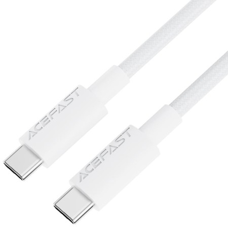 Cable Acefast C18-03 USB-C to USB-C 60W 20V/3A USB2.0 Braided White 1.2m