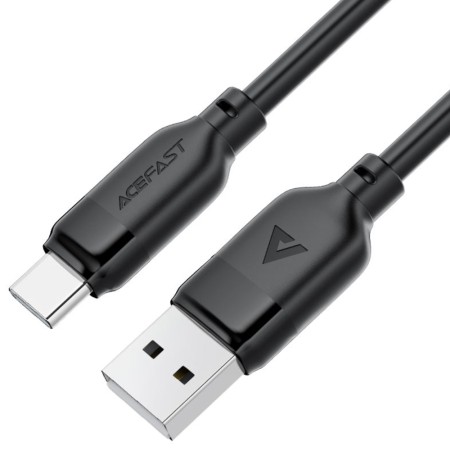 Cable Acefast C16-04 USB-A  to USB-C 3A USB2.0 with Reinforced Connectors Black 1.2m