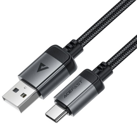 Cable Acefast C20-04 Aluminum Alloy USB-A to USB-C 3A USB2.0 Braided Black 1.2m