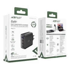 Travel Charger Acefast A94 Fast Charging 3xUSB-C + 1xUSB-A PD100W GaN Black
