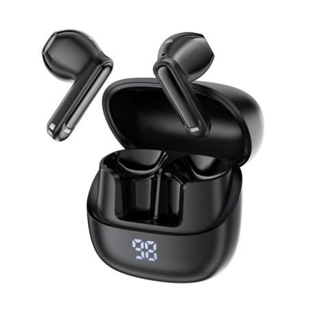 Wireless Earphones Hands Free Acefast W2 TWS v5.4 400mAh 8hr Working Time ANC with 4-Mic ENC Technology IPX4 and LED Digital Display Black