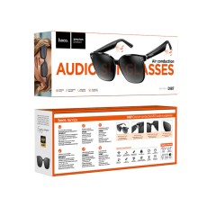 Bluetooth Hands Free Sunglasses Hoco DI87 v.5.3 with Air-Conduction Speakers, Microphone, Touch Controls and up to 6 Hours of Playtime