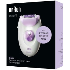 Body Epilator  BRAUN SE3-000 Silk Epil 3 with 20-tweezer System and SoftLift Tips and SmartLight Suitable for Sensitive Areas