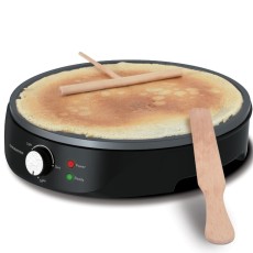 Crepe/Pancake Maker Smarton CM 300 1200W with Adjustable Temperature Non-stick Surface 30cm and Wooden Tools Black