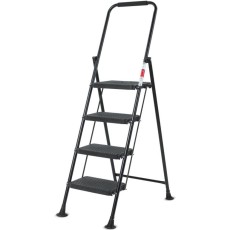 Inter Step Ladder Lamart LT8098 4 Steps with Anti-slip Surface for Indoor and Outdoor Use Black